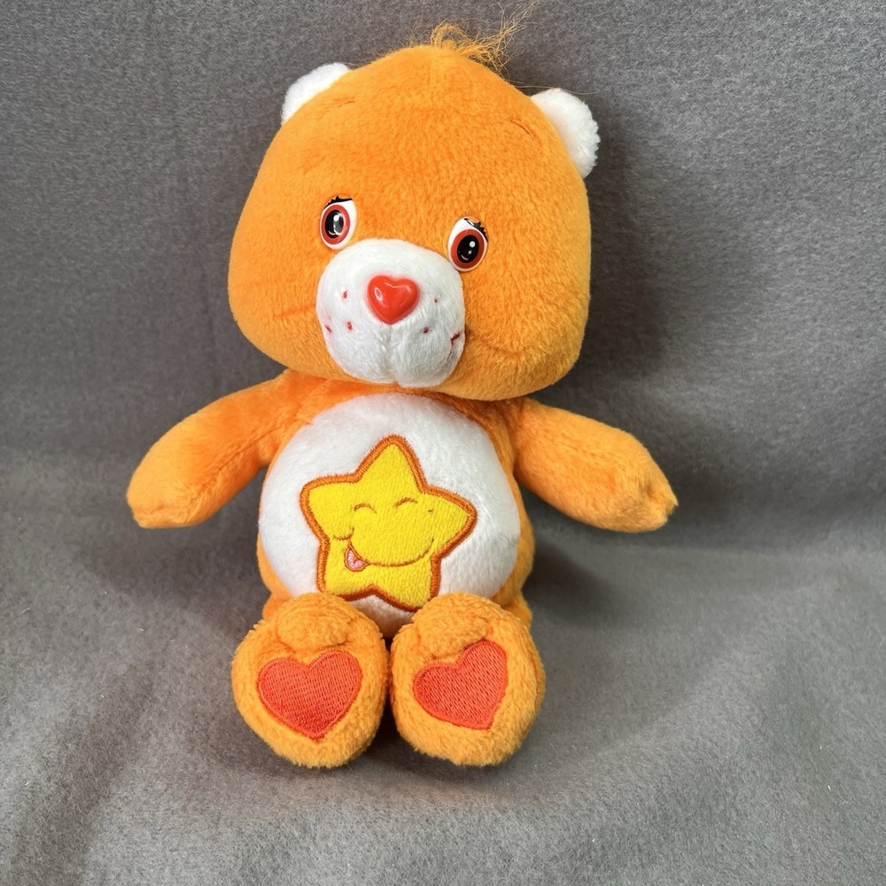 Care Bears Plush Bear 9" Tender Heart Bear Orange Stuffed Plush 2003 Y2K